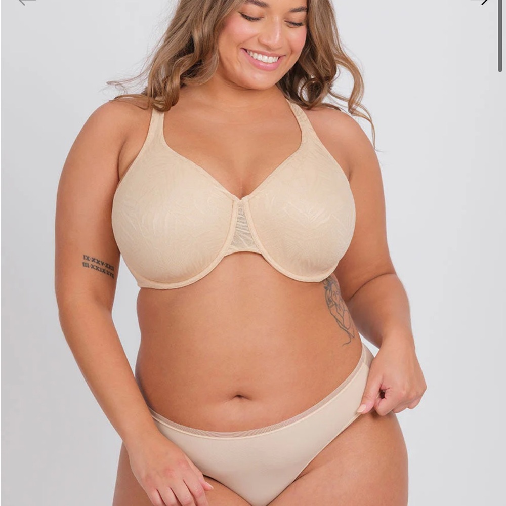 LIVELY 36G-Smooth Lace Minimizer Bra-Toasted Almond